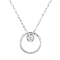 0.20 Ct. White Sapphire Solitaire Pendant, Silver Image