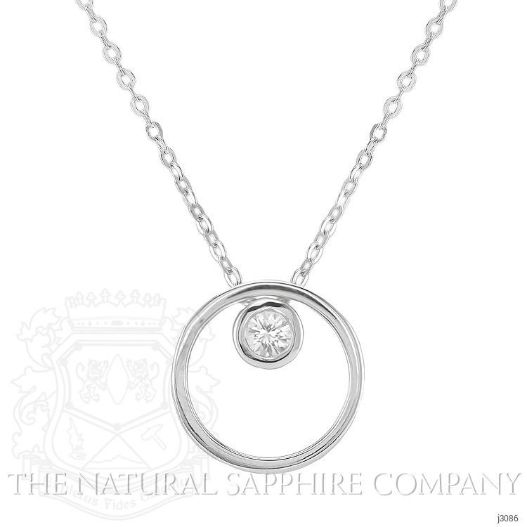 0.20 Ct. White Sapphire Solitaire Pendant, Silver