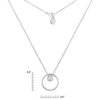 0.20 Ct. White Sapphire Solitaire Pendant, Silver Image