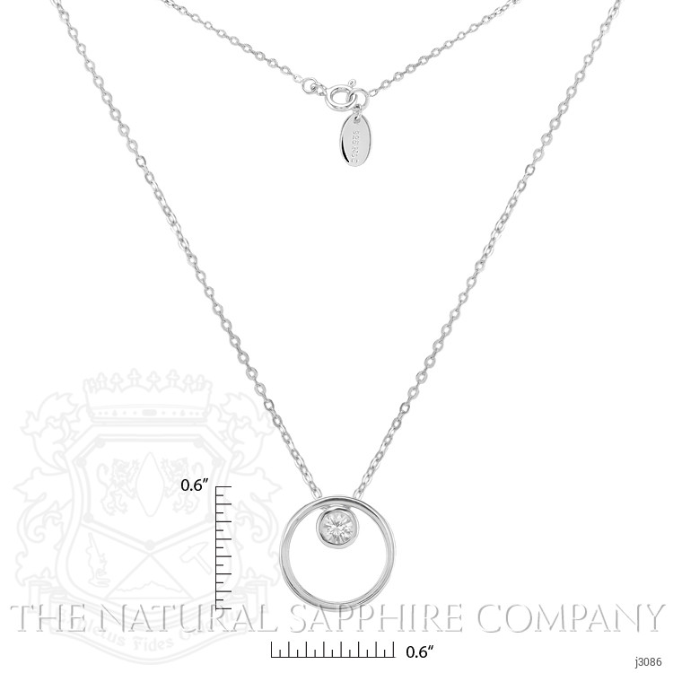 0.20 Ct. White Sapphire Solitaire Pendant, Silver