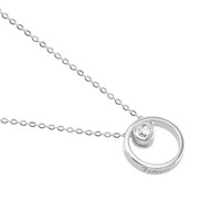0.20 Ct. White Sapphire Solitaire Pendant, Silver Image