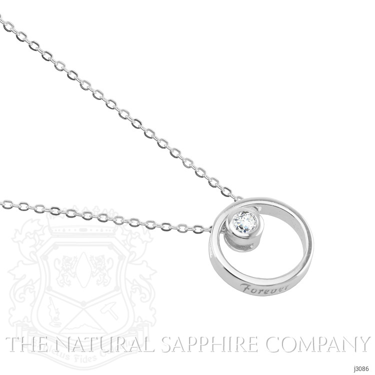 0.20 Ct. White Sapphire Solitaire Pendant, Silver