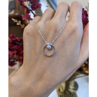 0.20 Ct. White Sapphire Solitaire Pendant, Silver Life Style