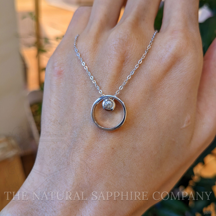 0.20 Ct. White Sapphire Solitaire Pendant, Silver