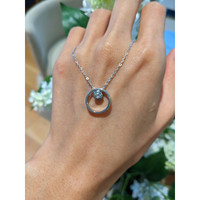 0.20 Ct. White Sapphire Solitaire Pendant, Silver Life Style