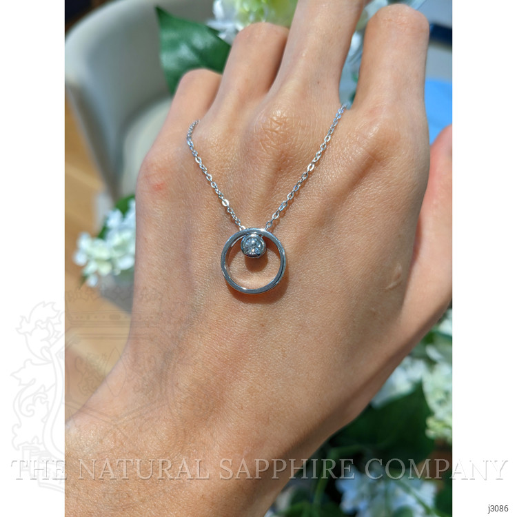 0.20 Ct. White Sapphire Solitaire Pendant, Silver