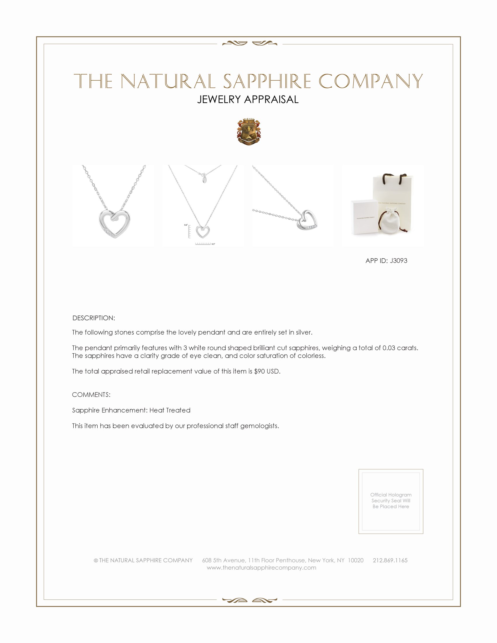 0.03 Ct. White Sapphire Accent Stones Pendant, Silver