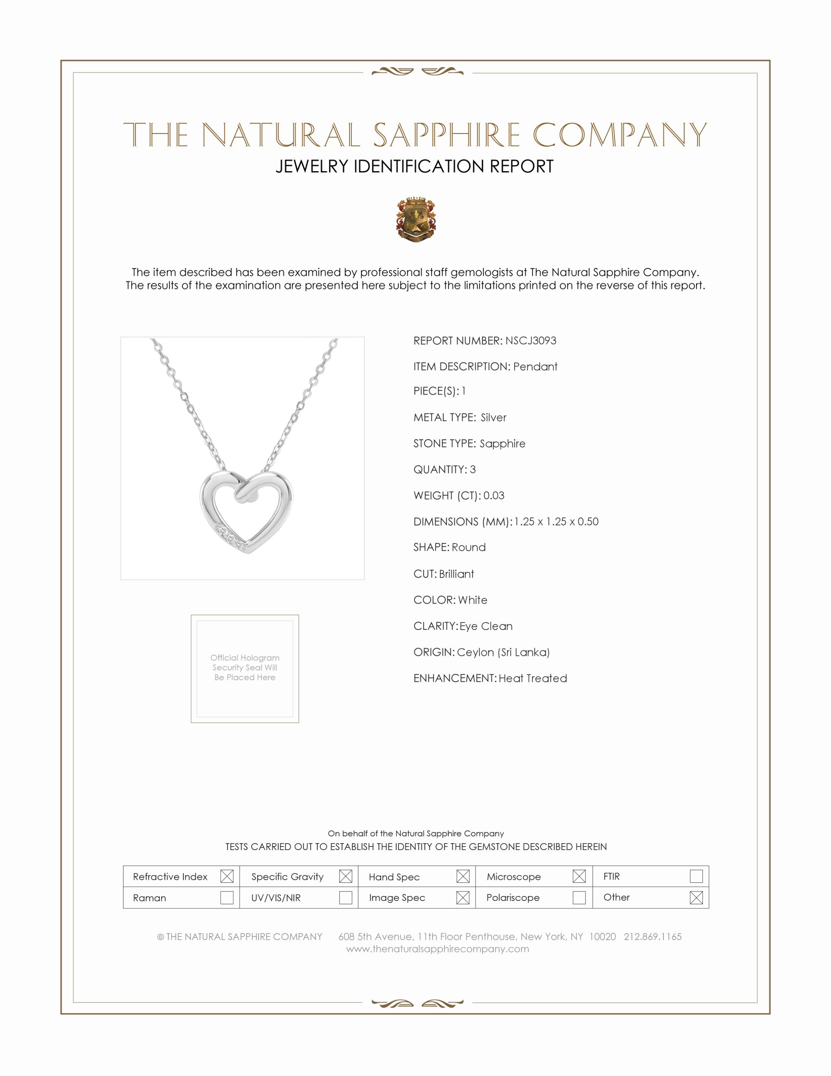 0.03 Ct. White Sapphire Accent Stones Pendant, Silver