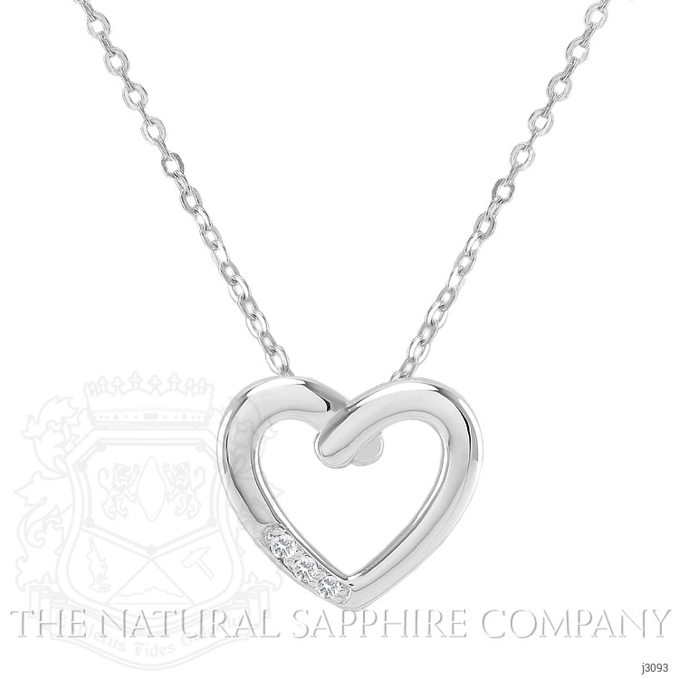 0.03 Ct. White Sapphire Accent Stones Pendant, Silver