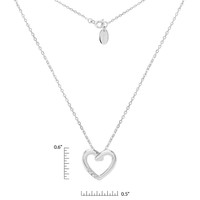 0.03 Ct. White Sapphire Accent Stones Pendant, Silver Image