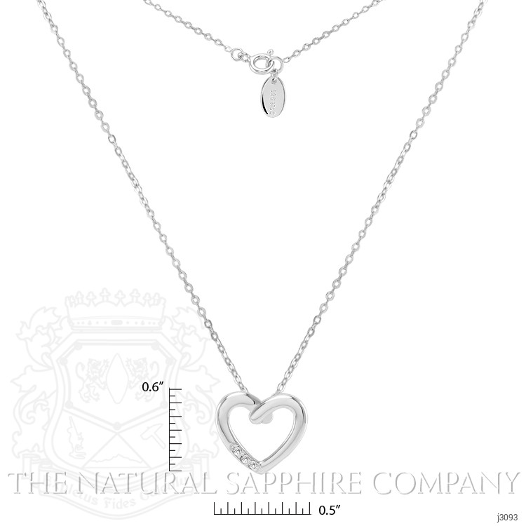0.03 Ct. White Sapphire Accent Stones Pendant, Silver