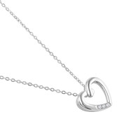 0.03 Ct. White Sapphire Accent Stones Pendant, Silver Image