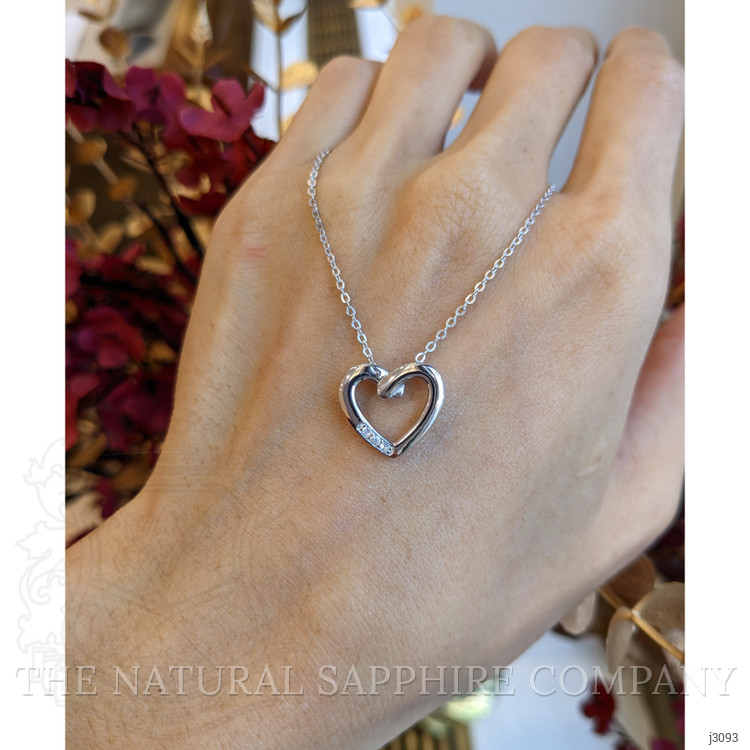 0.03 Ct. White Sapphire Accent Stones Pendant, Silver