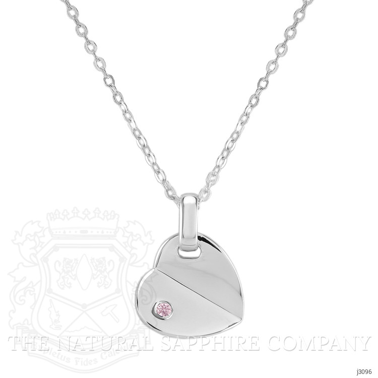 0.03 Ct. Pink Sapphire Solitaire Pendant, Silver