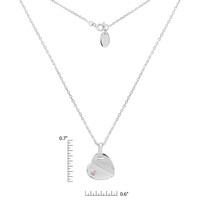 0.03 Ct. Pink Sapphire Solitaire Pendant, Silver Image