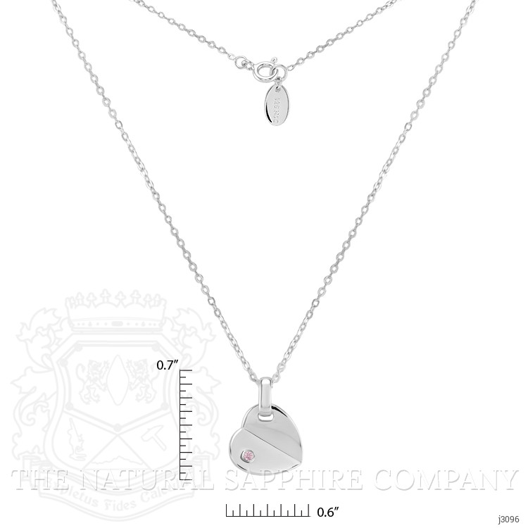 0.03 Ct. Pink Sapphire Solitaire Pendant, Silver