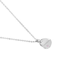 0.03 Ct. Pink Sapphire Solitaire Pendant, Silver Image