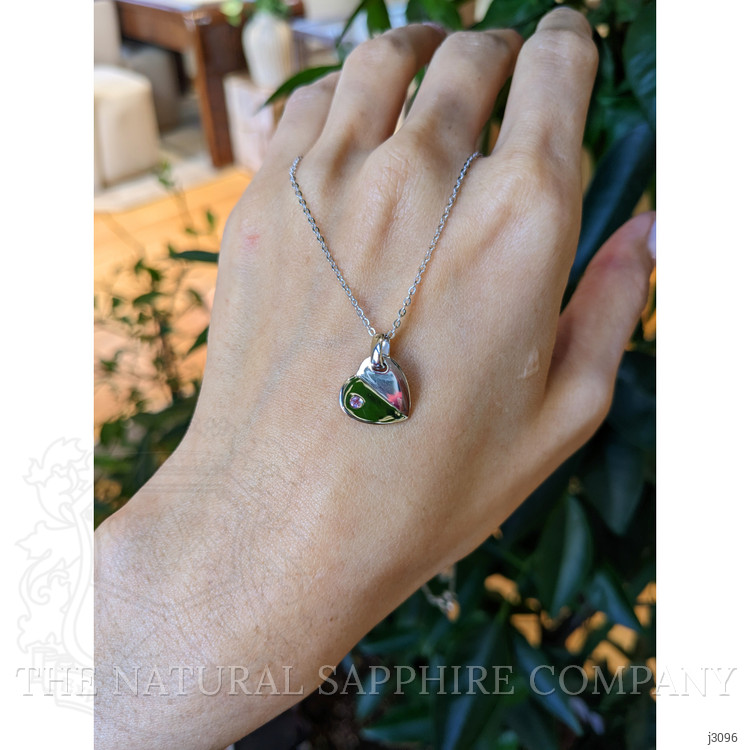 0.03 Ct. Pink Sapphire Solitaire Pendant, Silver
