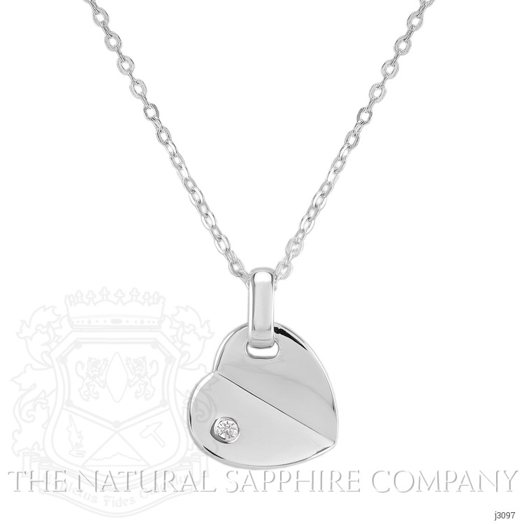 0.03 Ct. White Sapphire Solitaire Pendant, Silver