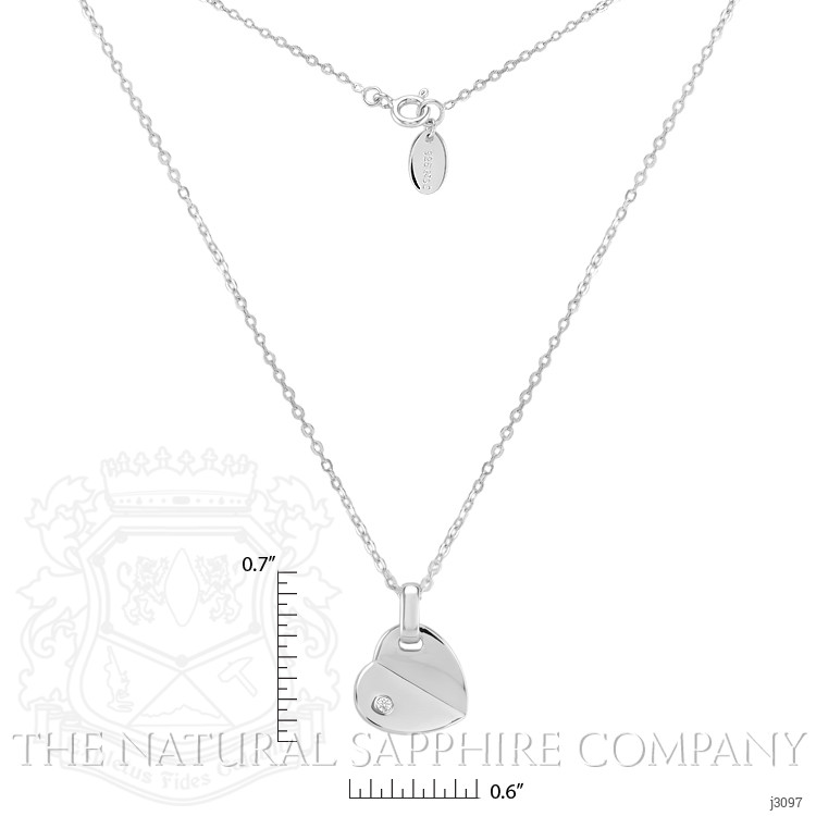 0.03 Ct. White Sapphire Solitaire Pendant, Silver