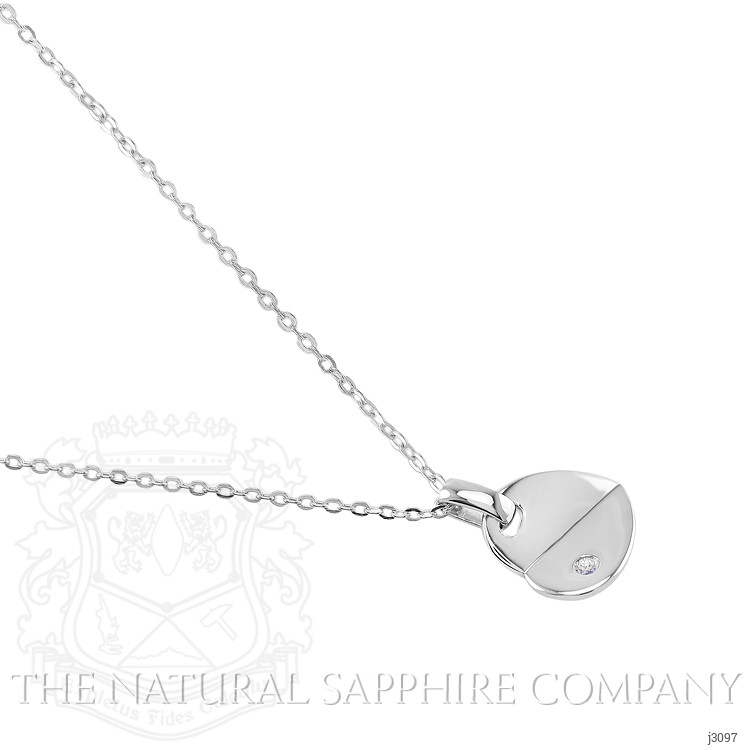 0.03 Ct. White Sapphire Solitaire Pendant, Silver