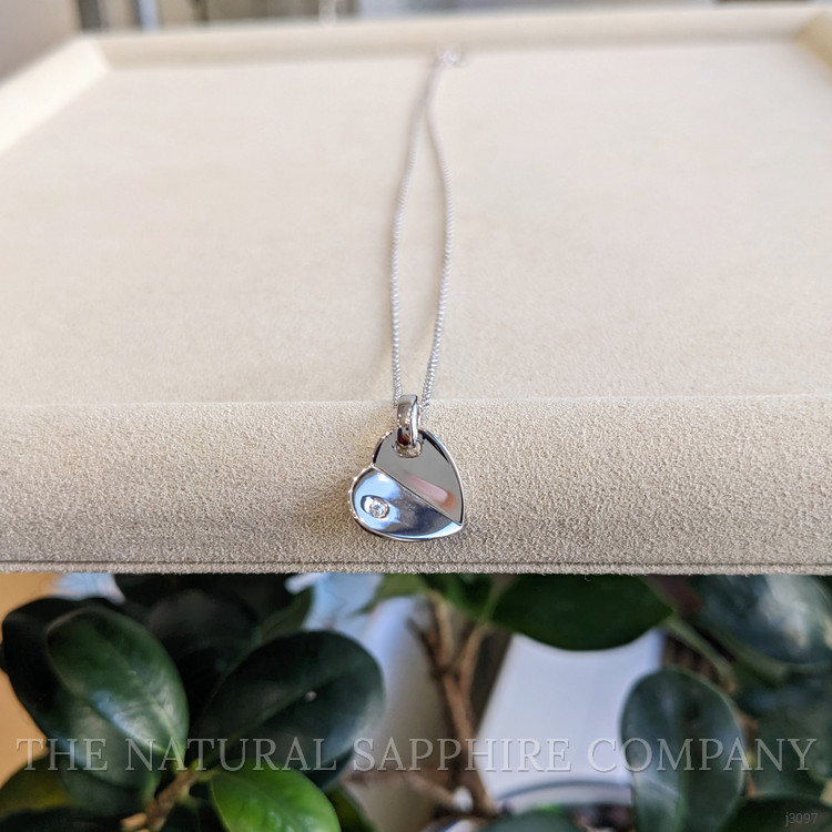 0.03 Ct. White Sapphire Solitaire Pendant, Silver