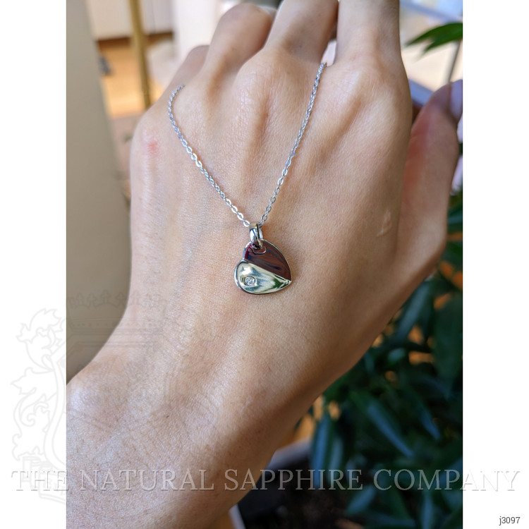 0.03 Ct. White Sapphire Solitaire Pendant, Silver