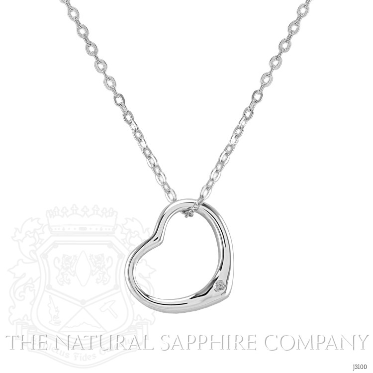 0.02 Ct. White Sapphire Solitaire Pendant, Silver