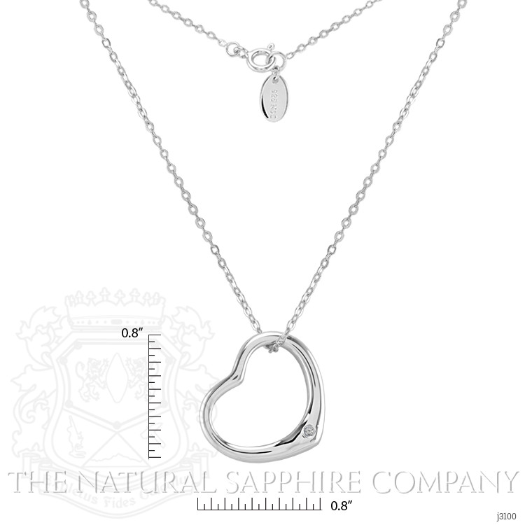 0.02 Ct. White Sapphire Solitaire Pendant, Silver