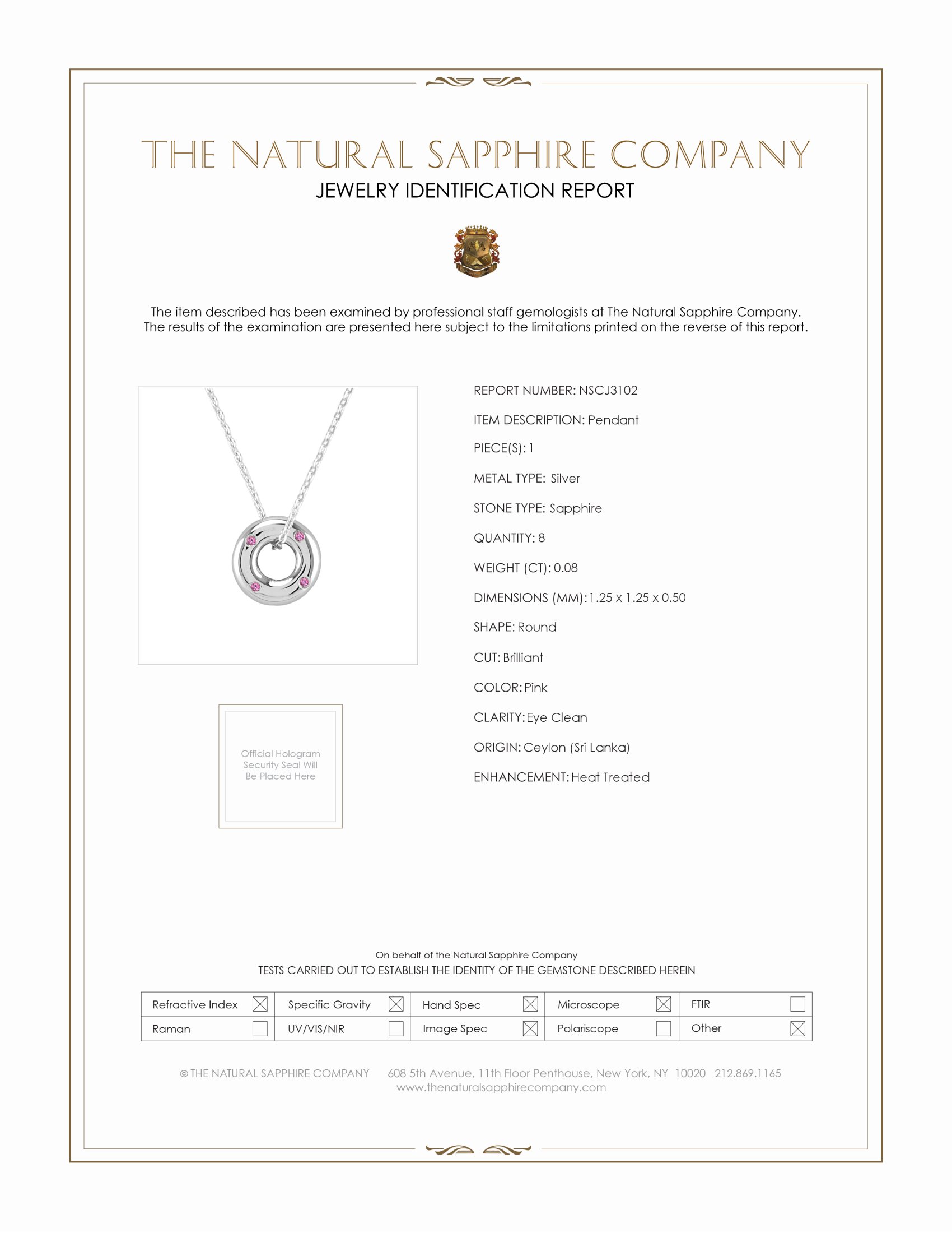 0.08 Ct. Pink Sapphire Accent Stones Pendant, Silver