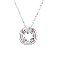 0.08 Ct. Pink Sapphire Accent Stones Pendant, Silver Video