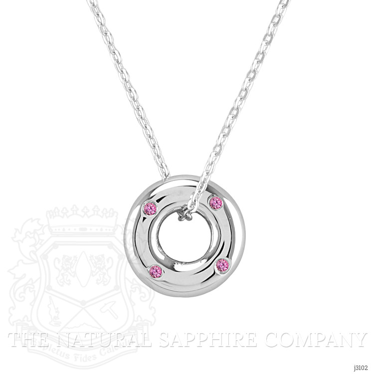 0.08 Ct. Pink Sapphire Accent Stones Pendant, Silver