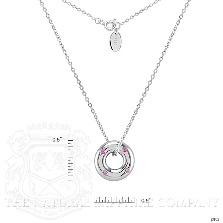 0.08 Ct. Pink Sapphire Accent Stones Pendant, Silver