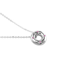 0.08 Ct. Pink Sapphire Accent Stones Pendant, Silver Image
