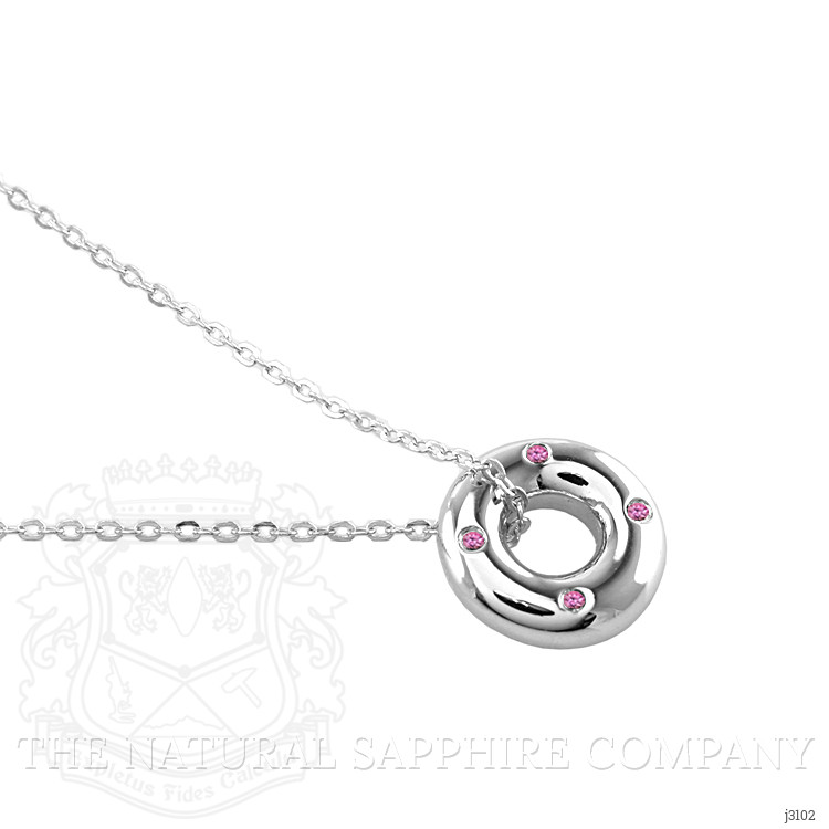 0.08 Ct. Pink Sapphire Accent Stones Pendant, Silver