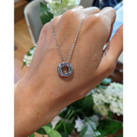 0.08 Ct. Pink Sapphire Accent Stones Pendant, Silver Life Style