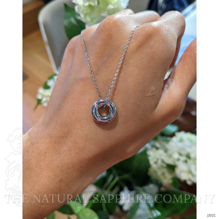 0.08 Ct. Pink Sapphire Accent Stones Pendant, Silver