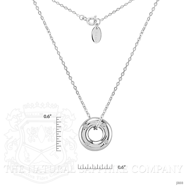 0.08 Ct. White Sapphire Accent Stones Pendant, Silver