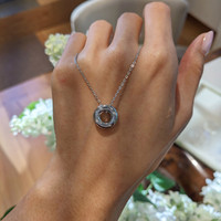 0.08 Ct. White Sapphire Accent Stones Pendant, Silver Life Style