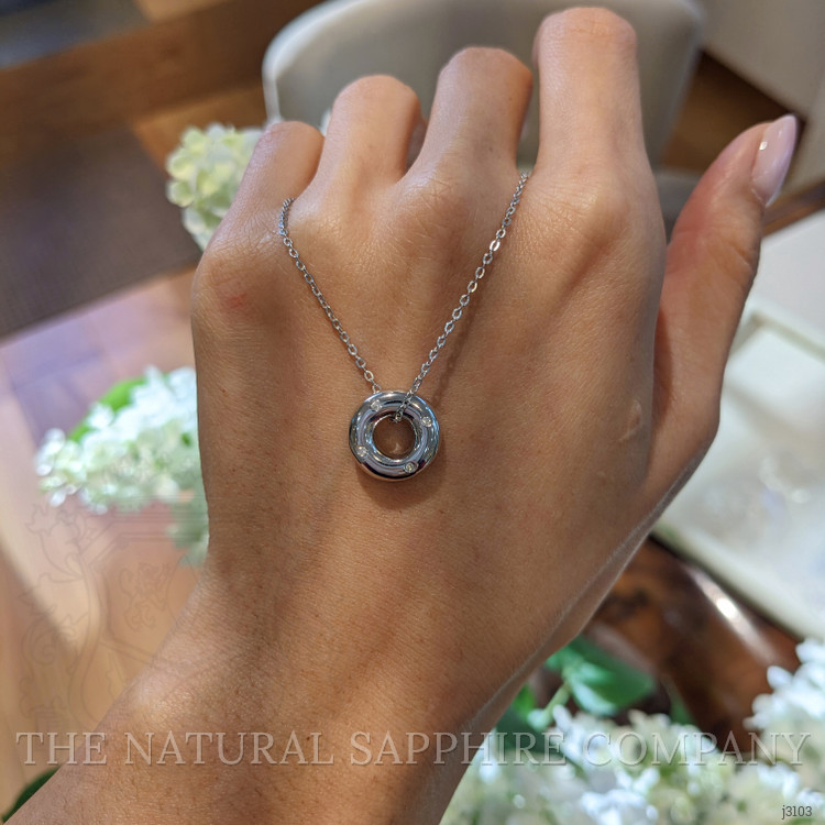 0.08 Ct. White Sapphire Accent Stones Pendant, Silver