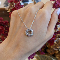 0.08 Ct. White Sapphire Accent Stones Pendant, Silver Life Style