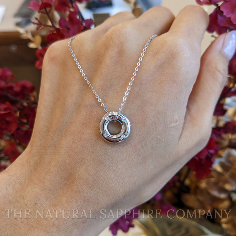 0.08 Ct. White Sapphire Accent Stones Pendant, Silver