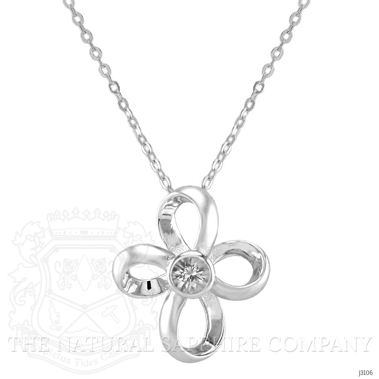 0.20 Ct. White Sapphire Accent Stones Pendant, Silver