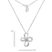 0.20 Ct. White Sapphire Accent Stones Pendant, Silver Image