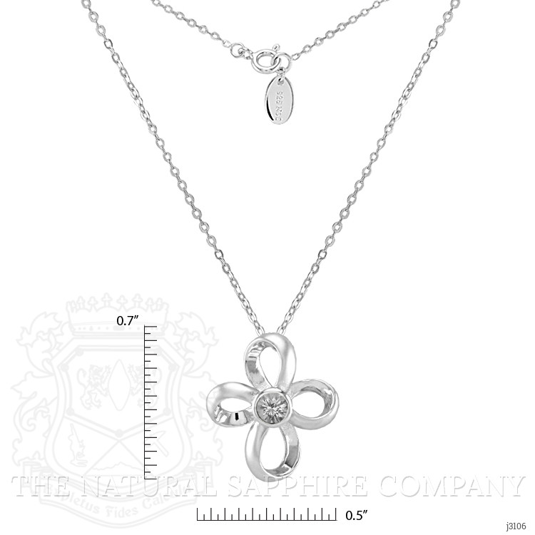 0.20 Ct. White Sapphire Accent Stones Pendant, Silver