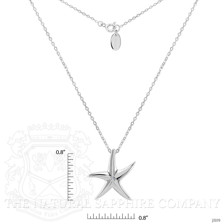 0.02 Ct. White Sapphire Accent Stones Pendant, Silver