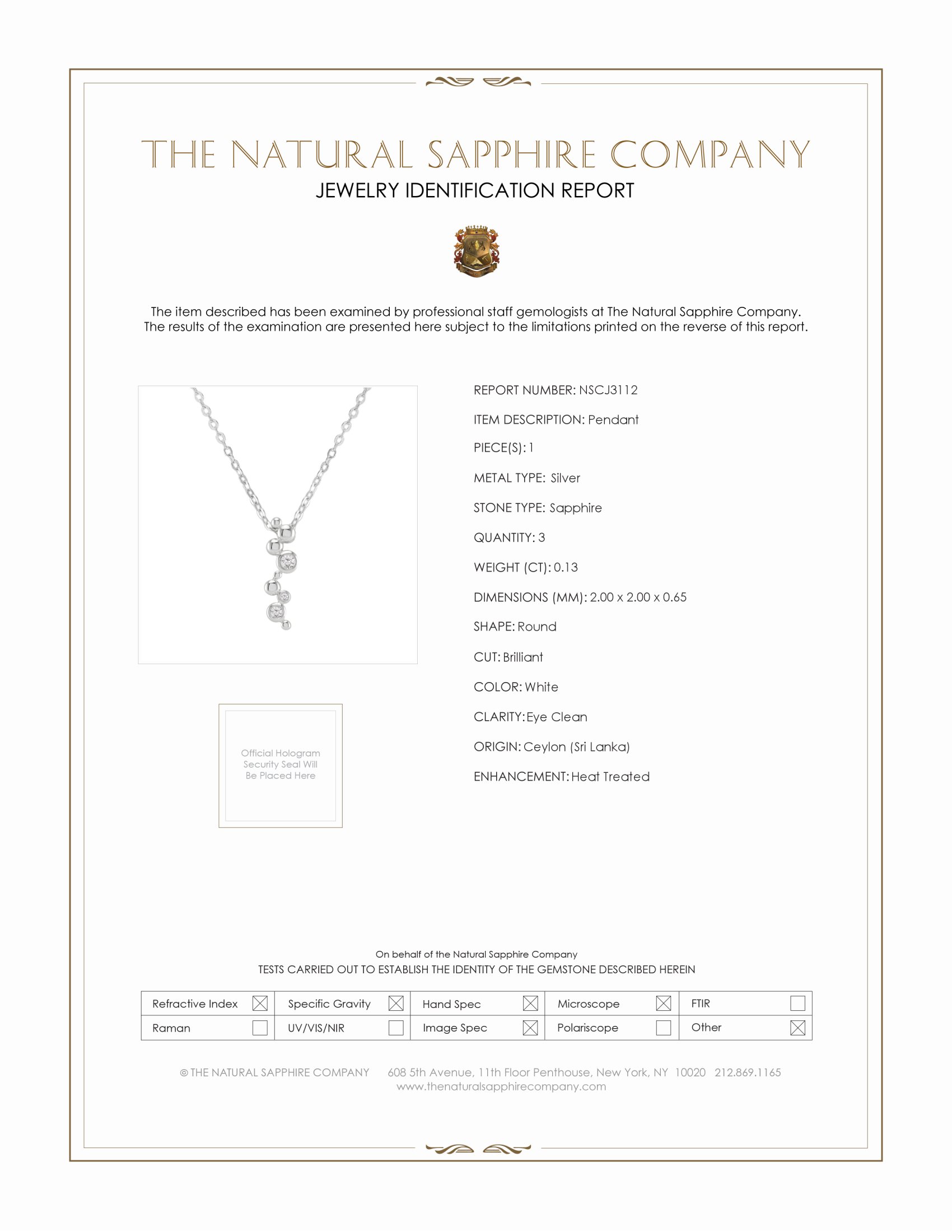 0.13 Ct. White Sapphire Accent Stones Pendant, Silver