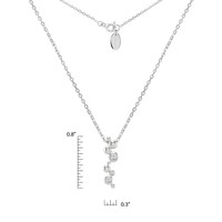 0.13 Ct. White Sapphire Accent Stones Pendant, Silver Image