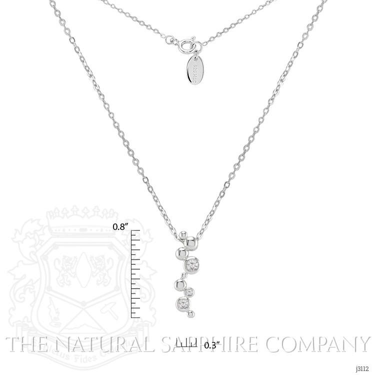 0.13 Ct. White Sapphire Accent Stones Pendant, Silver