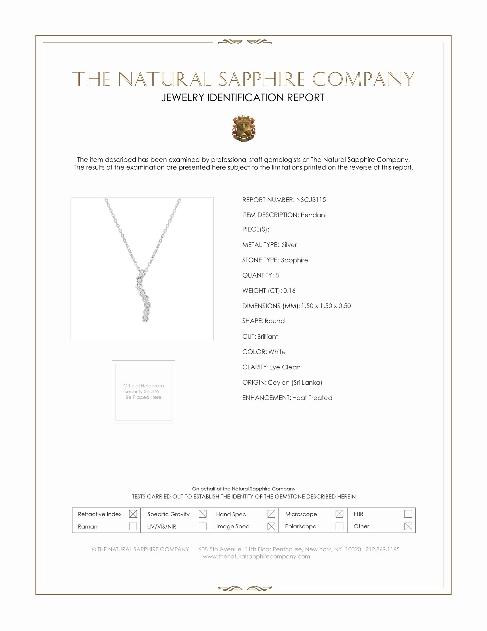 0.16 Ct. White Sapphire Accent Stones Pendant, Silver